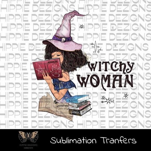 Witchy Woman Sublimation Transfer | Halloween SUBLIMATION TRANSFER | - Picture 1 of 4